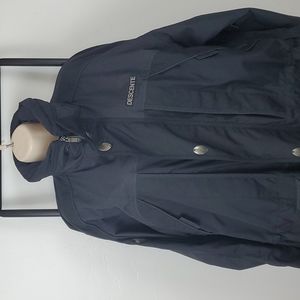 Vintage Descente Skin Winter Snow Black Jacket Full Zipper Men Size M